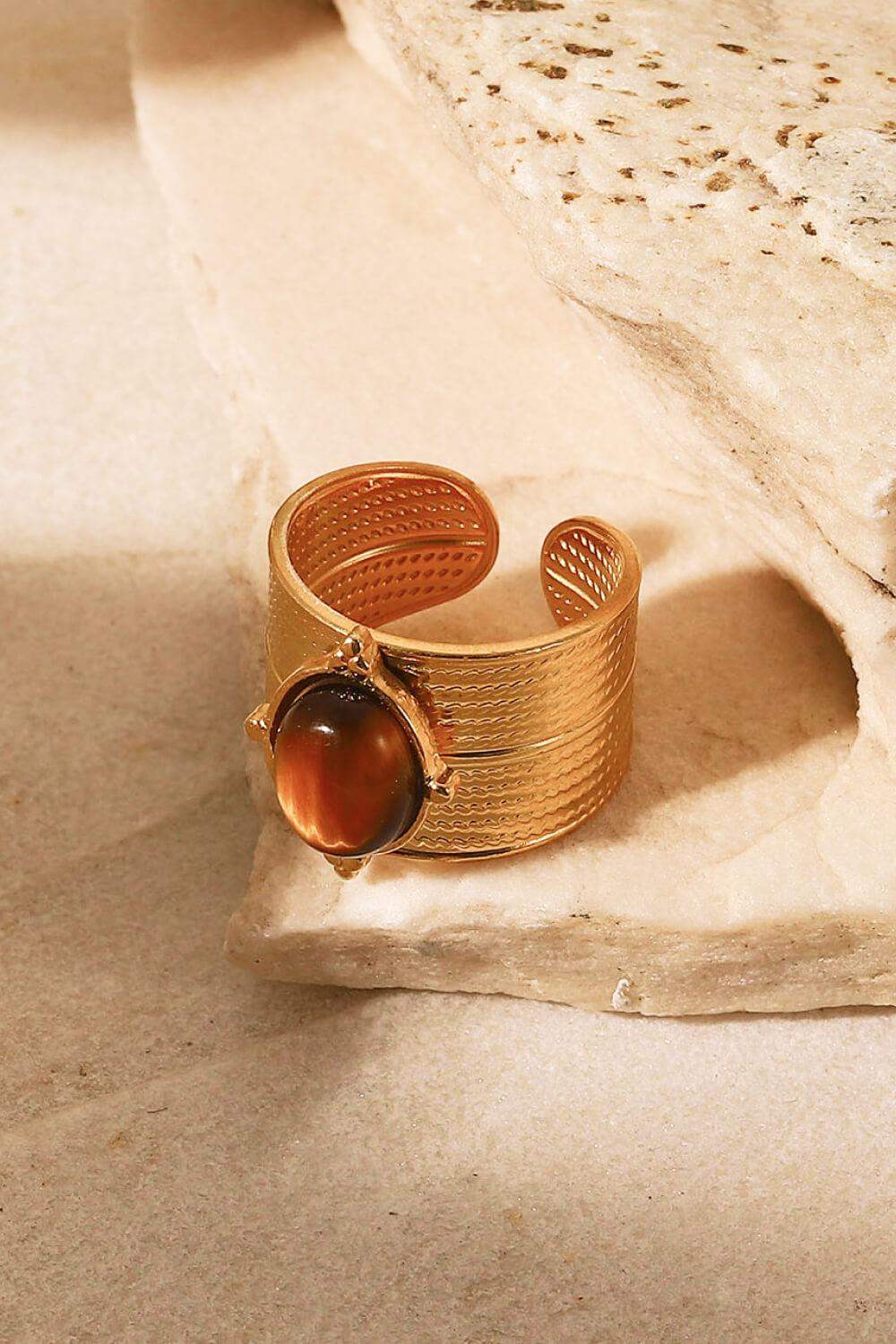 18K Gold-Plated Wide Open Ring - Trendsi - Flyclothing LLC