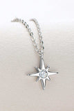 Moissanite North Star Pendant 925 Sterling Silver Necklace - Trendsi - Flyclothing LLC