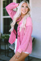 Button Down Collared Jacket - Trendsi