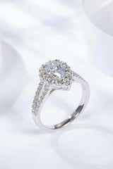 1 Carat Moissanite Teardrop Split Shank Ring - Trendsi - Flyclothing LLC