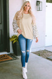 Waffle-Knit Balloon Sleeve Blouse - Trendsi - Flyclothing LLC