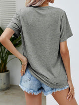 Easter Bunny Graphic Round Neck T-Shirt - Trendsi - Flyclothing LLC