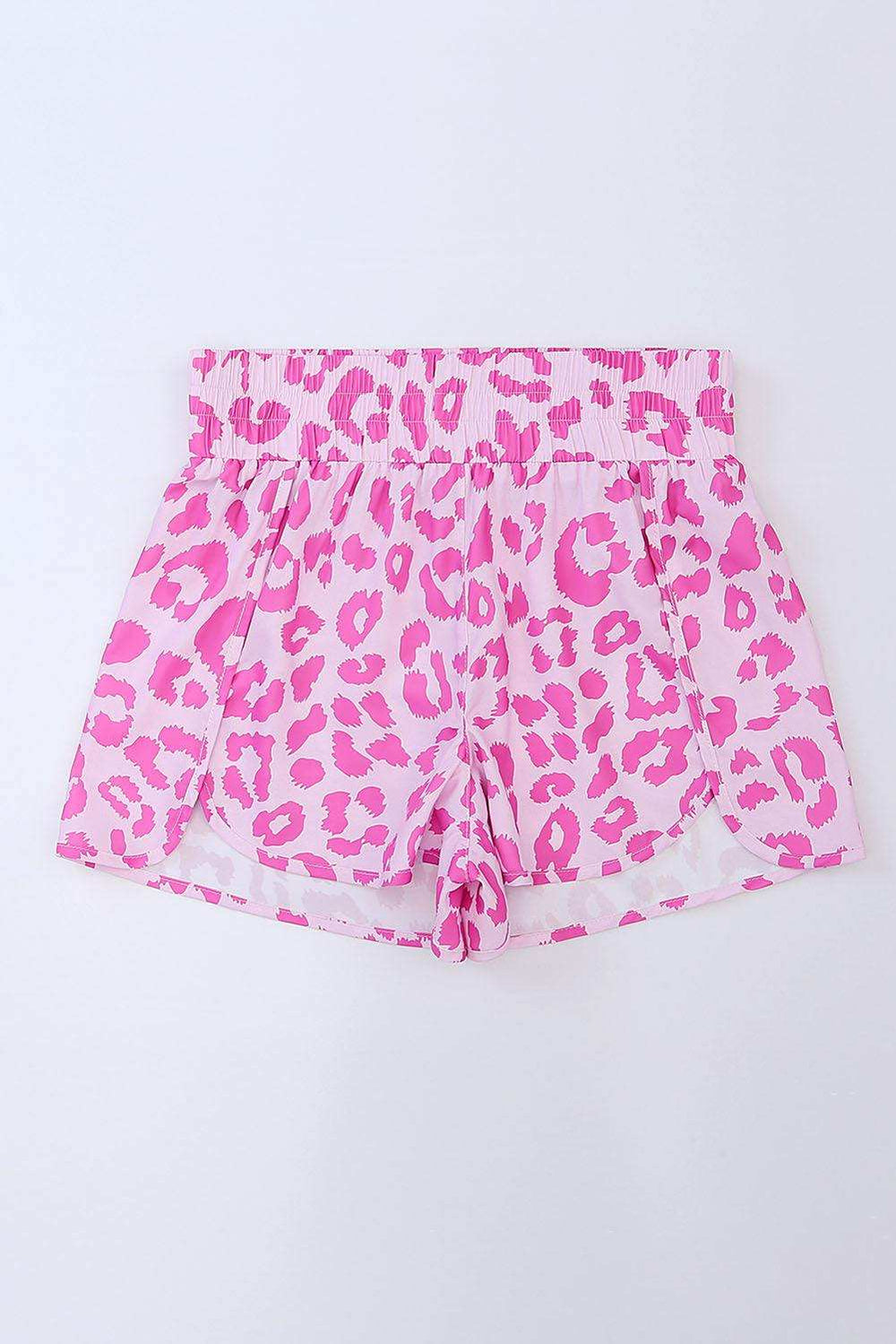 Leopard Elastic Waist Shorts - Trendsi - Flyclothing LLC