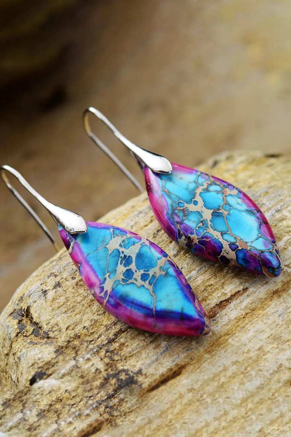 Handmade Natural Stone Dangle Earrings - Trendsi - Flyclothing LLC