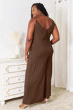 Double Take Full Size Soft Rayon Spaghetti Strap Tied Wide Leg Jumpsuit - Trendsi - Flyclothing LLC