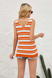 Striped V-Neck Knit Tank - Trendsi - Flyclothing LLC