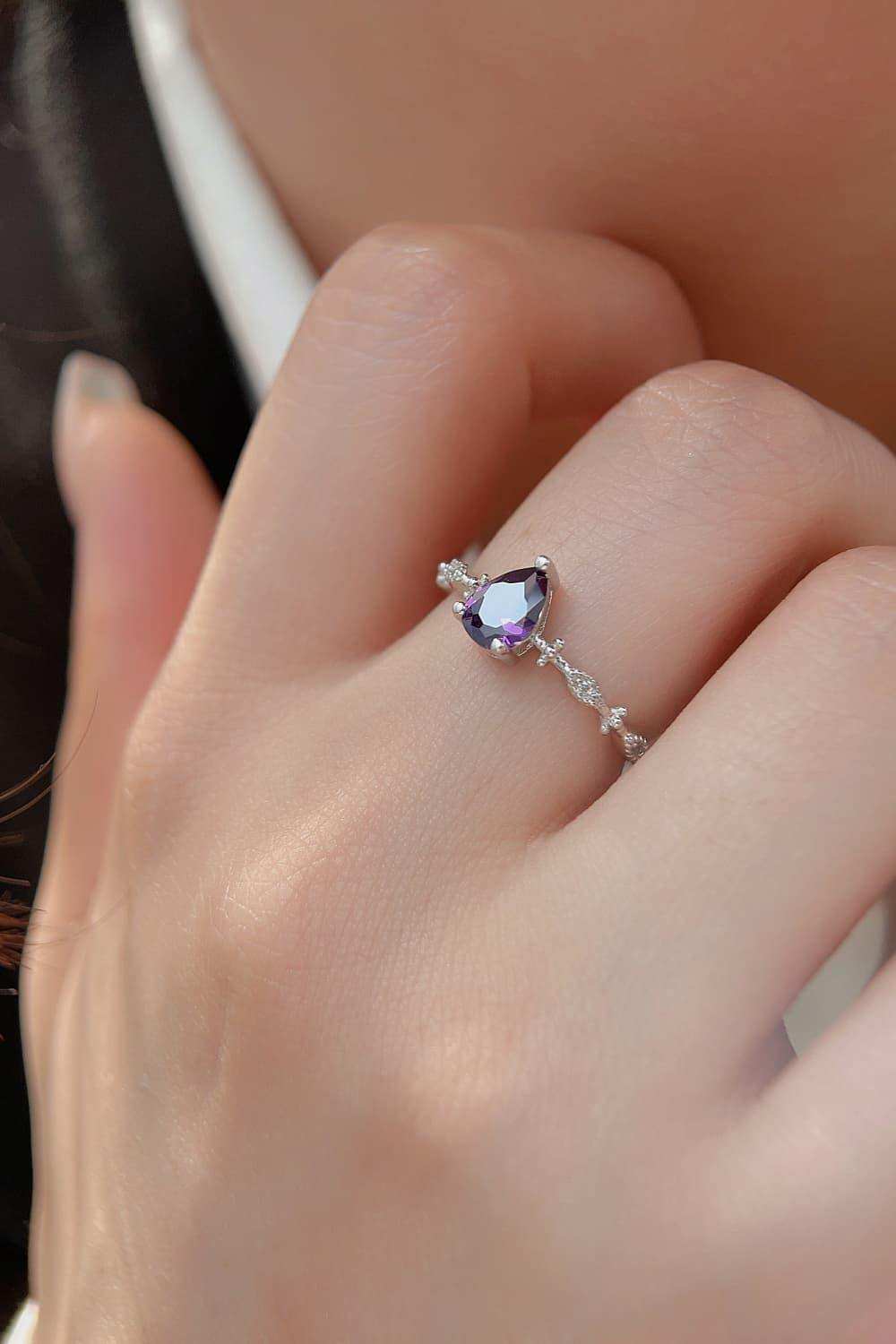 Amethyst 925 Sterling Silver Ring - Trendsi - Flyclothing LLC