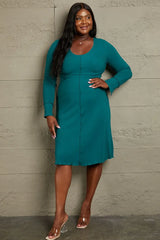 Culture Code Full Size Chevron Upper Bodycon Midi Dress - Trendsi - Flyclothing LLC