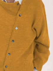Dropped Shoulder Buttoned Cardigan - Trendsi