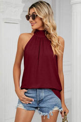 Tied Grecian Neck Tank - Trendsi - Flyclothing LLC
