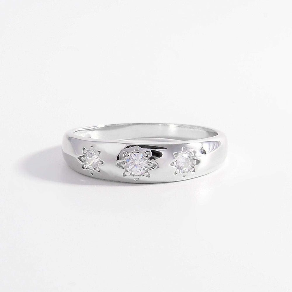 925 Sterling Silver Inlaid Zircon Ring - Trendsi - Flyclothing LLC