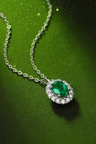 1.5 Carat Lab-Grown Emerald 925 Sterling Silver Necklace - Trendsi