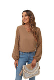 Swiss Dot Balloon Sleeve Blouse - Trendsi - Flyclothing LLC