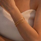 Minimalist Stainless Steel Cuff Bracelet - Flyclothing LLC
