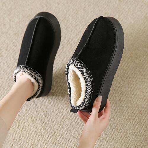 Faux Fur Center-Seam Slippers - Trendsi - Flyclothing LLC
