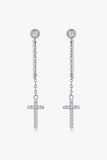 Moissanite 925 Sterling Silver Cross Earrings