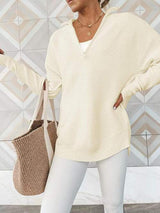Half Zip Long Sleeve Knit Top - Trendsi - Flyclothing LLC