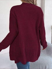 Open Front Long Sleeve Cardigan with Pockets - Trendsi