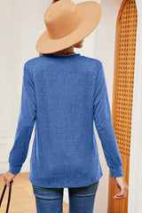 Notched Long Sleeve T-Shirt - Trendsi - Flyclothing LLC