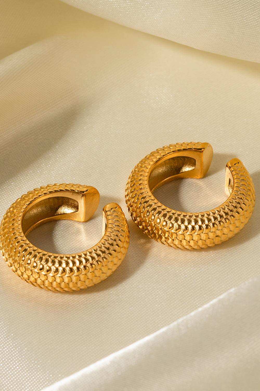 Scale Stainless Steel Cuff Earrings - Trendsi - Flyclothing LLC