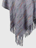 Fringe Hem Hooded Poncho - Trendsi - Flyclothing LLC