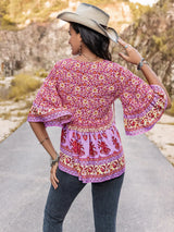 Tie Neck Babydoll Top - Trendsi - Flyclothing LLC