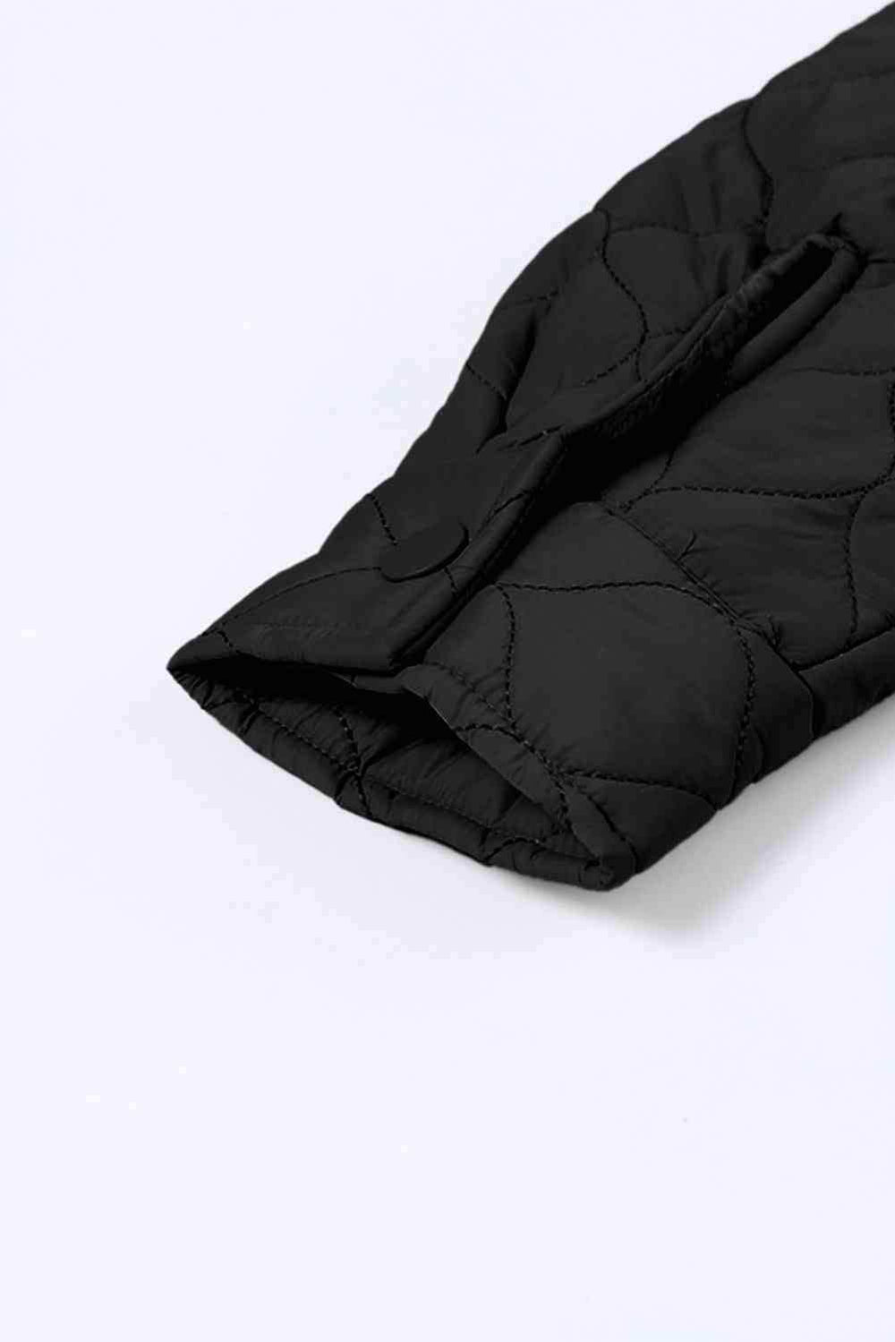 Snap Down Collared Winter Coat - Trendsi - Flyclothing LLC