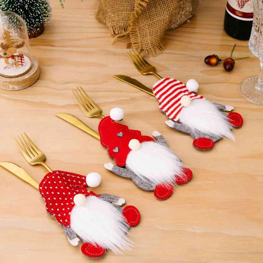 3-Piece Faceless Gnome Cutlery Holders - Trendsi
