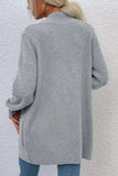 Open Front Rib-Knit Cardigan with Pockets - Trendsi