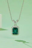 1.25 Carat Lab-Grown Emerald Pendant Necklace - Trendsi - Flyclothing LLC