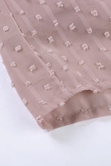 Swiss Dot Lace Trim Plunge Blouse - Trendsi - Flyclothing LLC