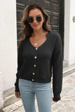 Button-Down Dropped Shoulder Ribbed Cardigan - Trendsi - Flyclothing LLC