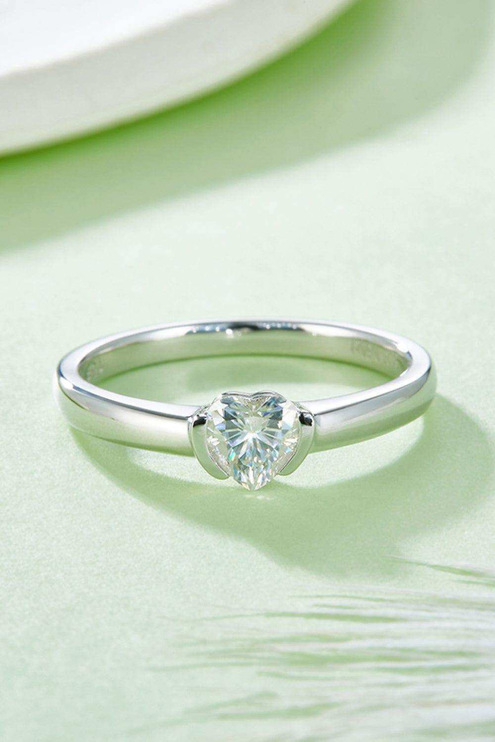Moissanite 925 Sterling Silver Solitaire Ring - Trendsi - Flyclothing LLC