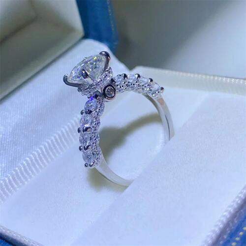 2 Carat Moissanite 925 Sterling Silver Ring - Trendsi - Flyclothing LLC