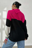 Contrast Buttoned Cutout Long Sleeve Sweater - Trendsi - Flyclothing LLC