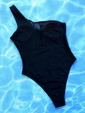 One-Shoulder Sleeveless One-Piece Swimsuit - Trendsi