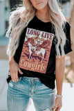 LONG LIVE COWGIRLS Graphic Tee - Trendsi