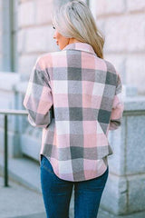 Plaid Button Up Dropped Shoulder Jacket - Trendsi - Flyclothing LLC