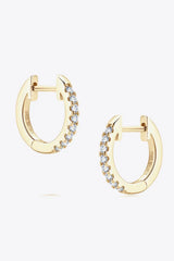 Moissanite 925 Sterling Silver Huggie Earrings - Trendsi - Flyclothing LLC
