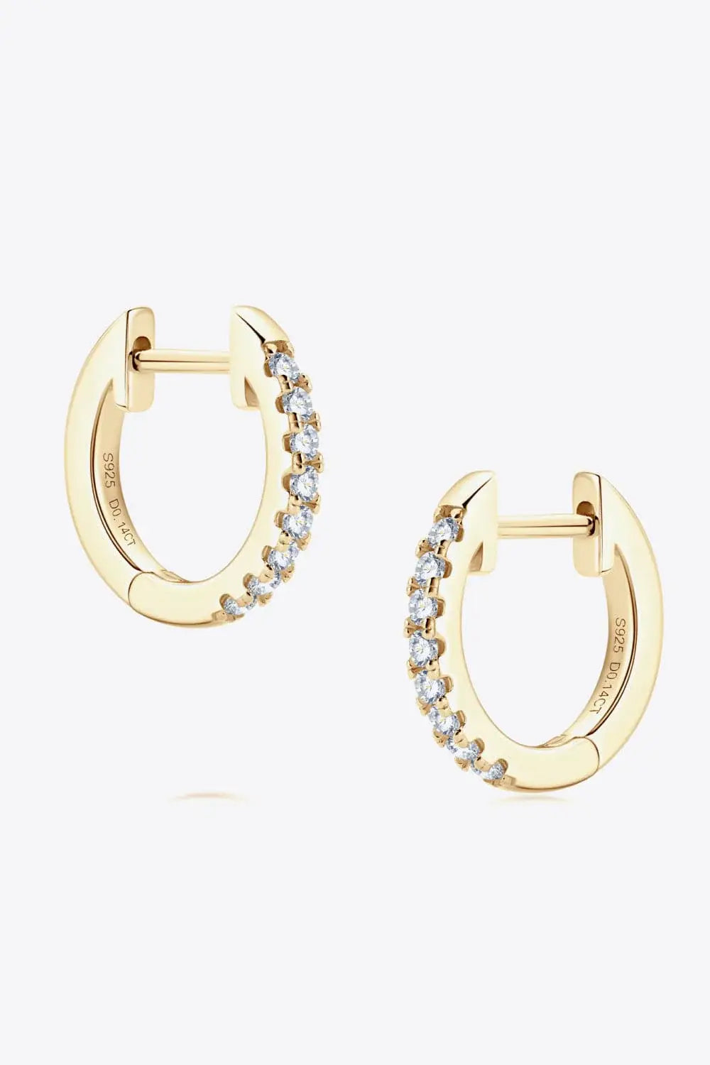 Moissanite 925 Sterling Silver Huggie Earrings - Trendsi - Flyclothing LLC