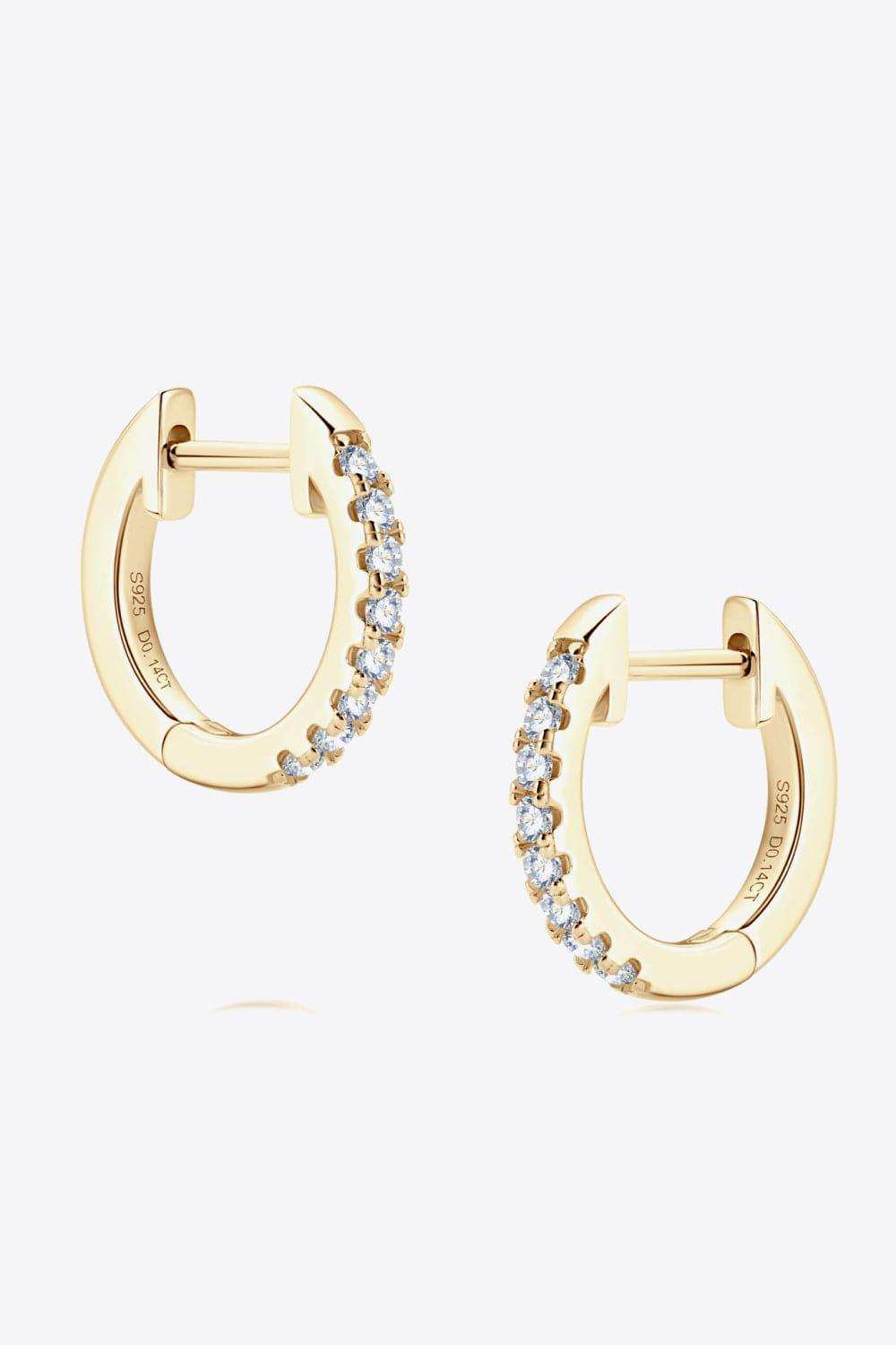 Moissanite 925 Sterling Silver Huggie Earrings - Trendsi - Flyclothing LLC