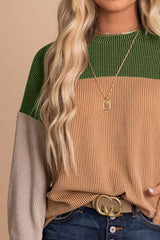 Color Block Dropped Shoulder T-Shirt - Trendsi - Flyclothing LLC