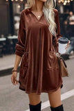 Johnny Collar Pocketed Mini Dress - Trendsi