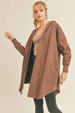 Kimberly C Open Front Longline Hooded Cardigan - Trendsi - Flyclothing LLC