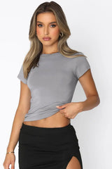Crewneck Short Sleeve Tee - Trendsi - Flyclothing LLC