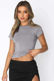 Crewneck Short Sleeve Tee - Trendsi - Flyclothing LLC