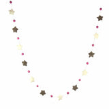 Hand Crafted Felt from Nepal: Stars Garland, Grey/Pink - Global Groove Direct