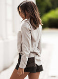 Textured Button Front Curved Hem Shirt - Trendsi - Flyclothing LLC