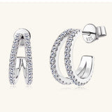 Moissanite 925 Sterling Silver C-Hoop Earrings - Trendsi - Flyclothing LLC
