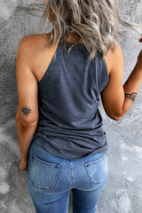 Curved Hem Grecian Tank Top - Trendsi